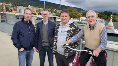 Trois frères, une même passion pour la moto, David, Stéphane, Christian et leur papa André Grange