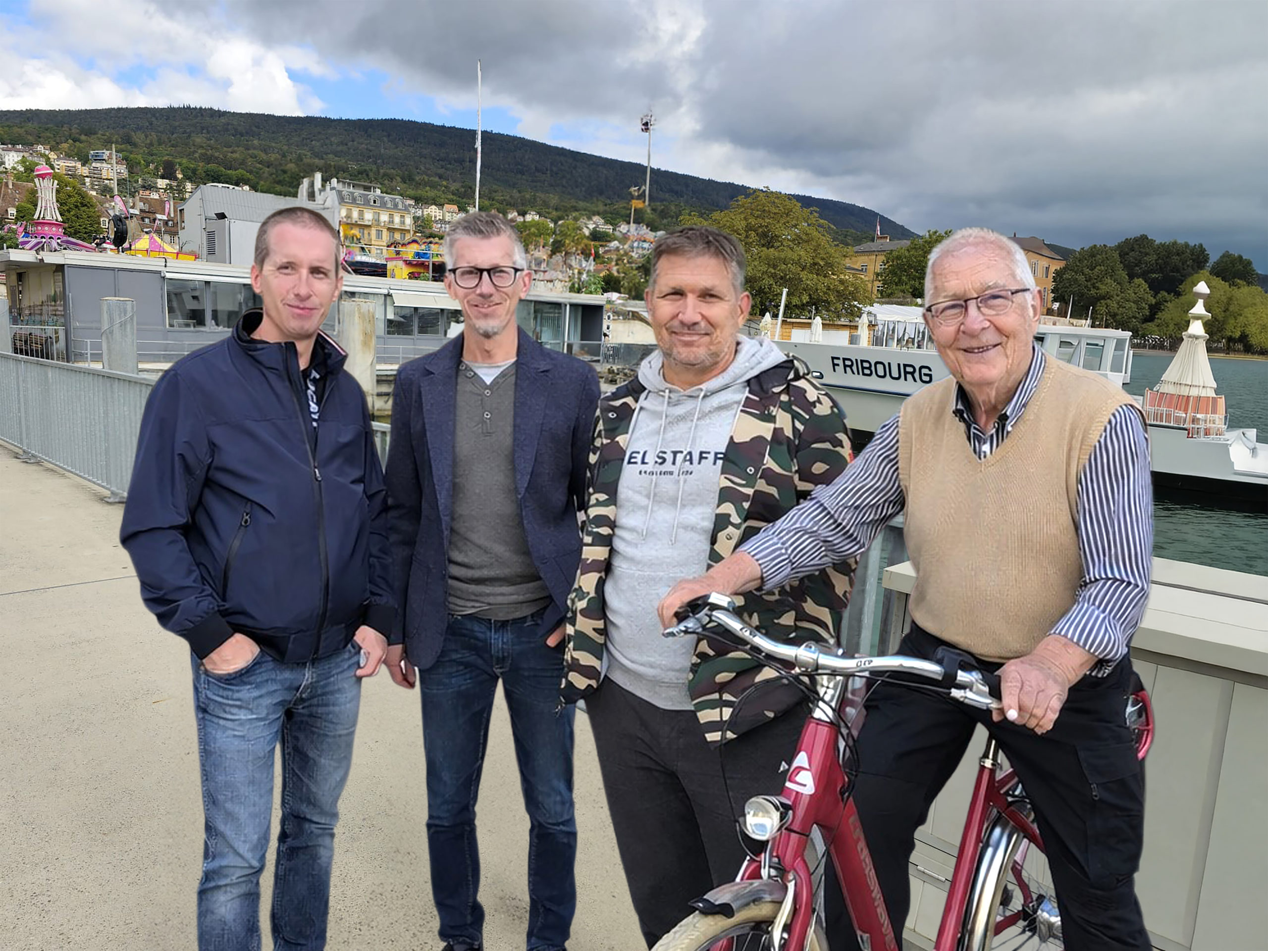 Trois frères, une même passion pour la moto, David, Stéphane, Christian et leur papa André Grange
