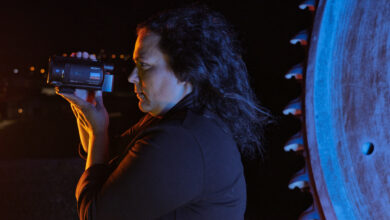 Séverine, vidéaste du JDF en mode shooting, à la Belle Usine de Fully.
