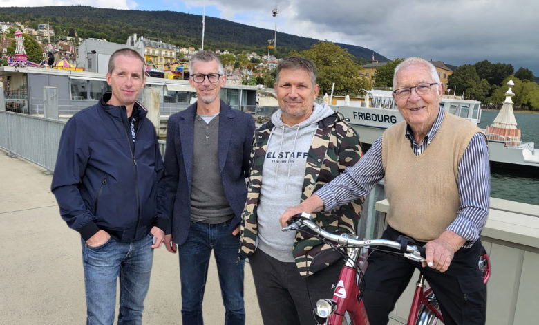 David, Stéphane, Christian et leur papa André Grange