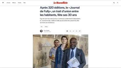 Article sur le Journal de Fully par Olivier Rausis 15 juin 2023, 19:00