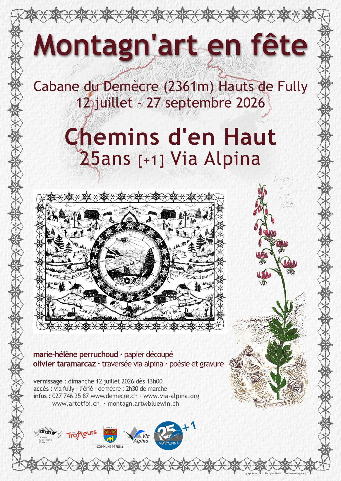 Exposition Chemins d'en Haut Montagn'art : cabane du Demècre (2361m) hauts de Fully